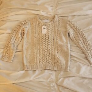 Toddler 4T sweater, Old Navy, new with tags,  fisherman knit, cream
